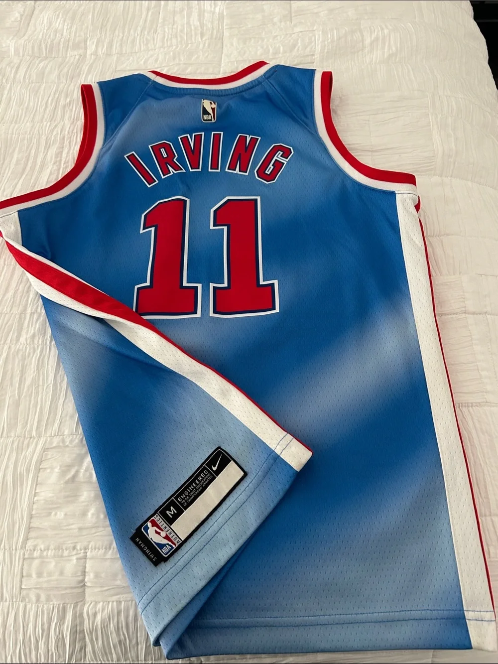 Nike Nets #11 Blue and Red Gradient Basketball Jersey